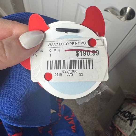 WAAC Men’s Red/Blue Logo Golf Polo Size 1 - Picture 7 of 7